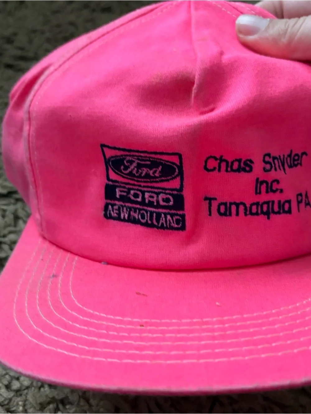 Vintage Ford New Holland Hot Pink SnapBack Trucker Hat